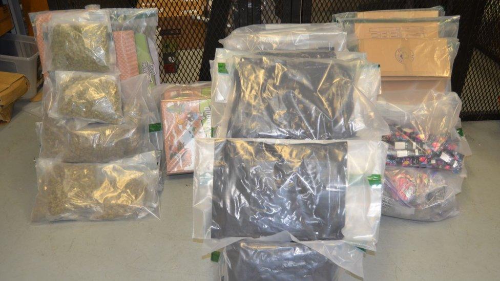 Police released photos of the suspected drugs seized on Wednesday morning