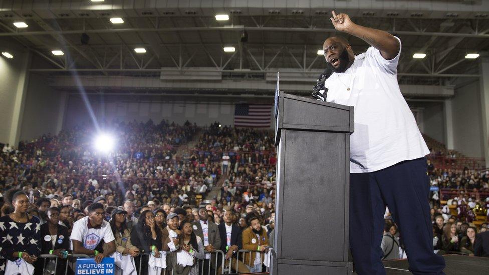 Killer Mike speaks at Bernie Sanders rally