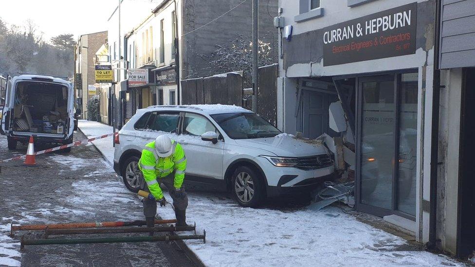 Car crashes into business in Derry Thursday 19 January 2023