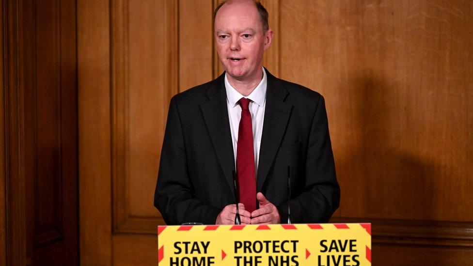 Prof Chris Whitty at a Downing Street briefing