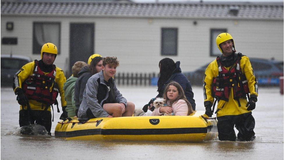 Residents in static caravans rescued