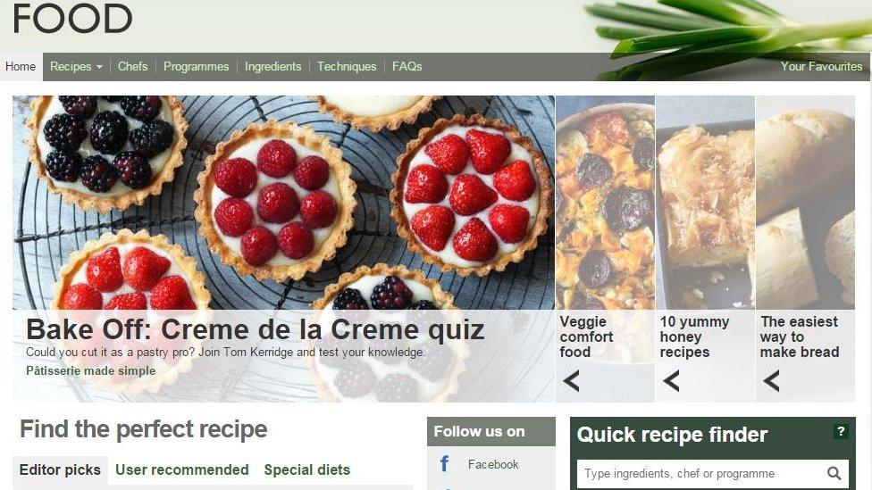 The BBC food website