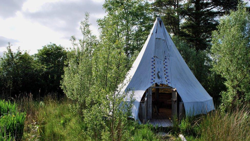 A teepee in the garden