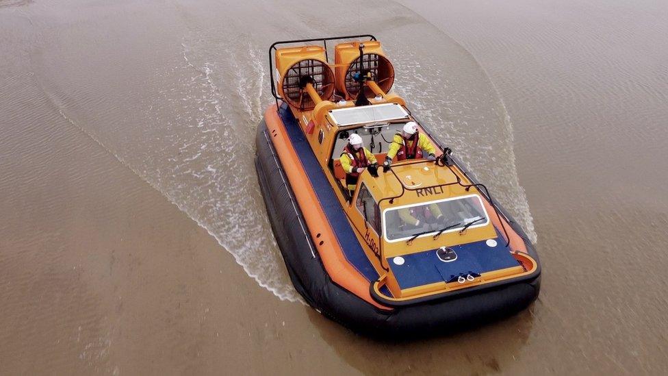 Aerial of RNLI hovercraft