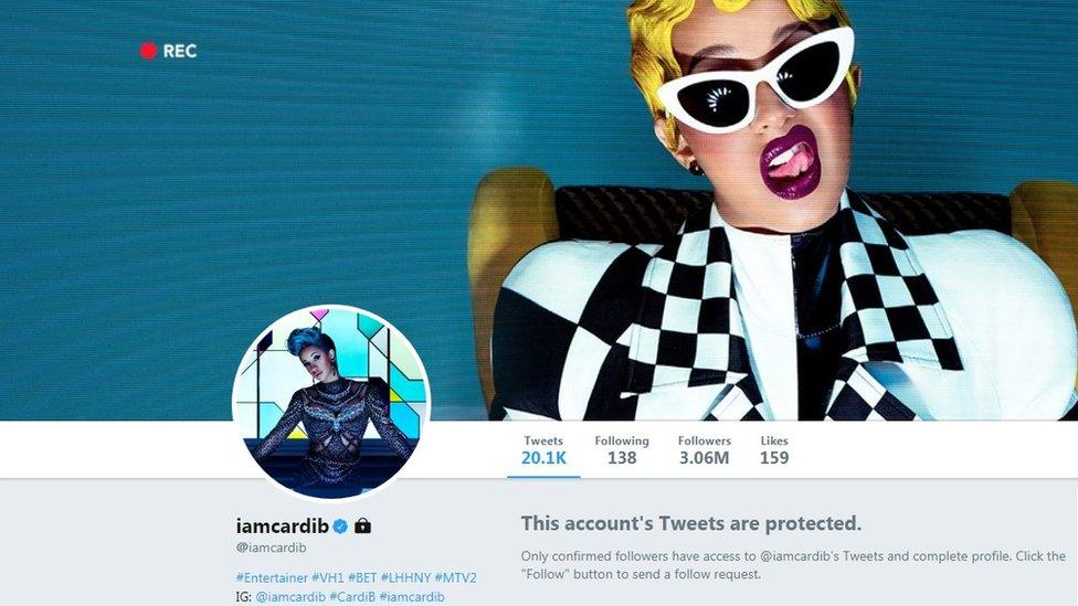 Cardi B's Twitter is now only accessible to confirmed followers