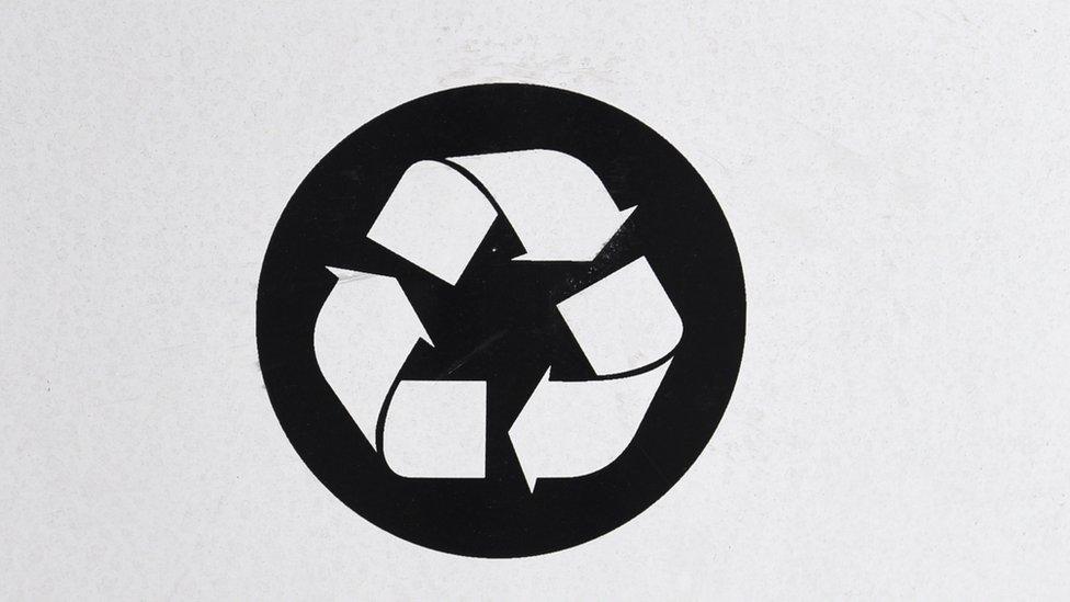 Mobius loop symbol showing recyclable material