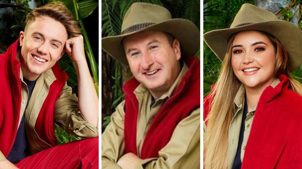 (L-R) I'm a Celebrity... finalists Roman Kemp, Andy Whyment, Jacquleine Jossa