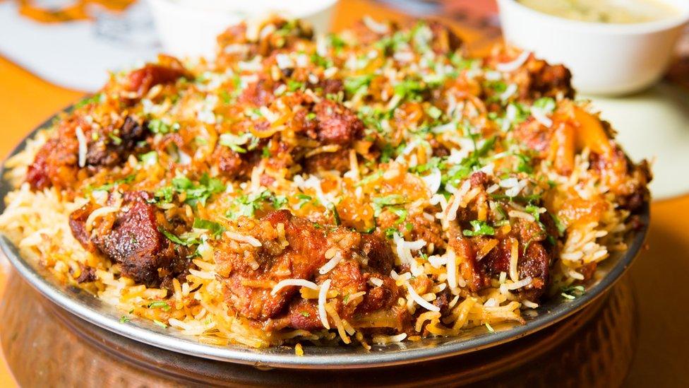 Hyderabadi biryani is a form of biryani from Hyderabad, India.