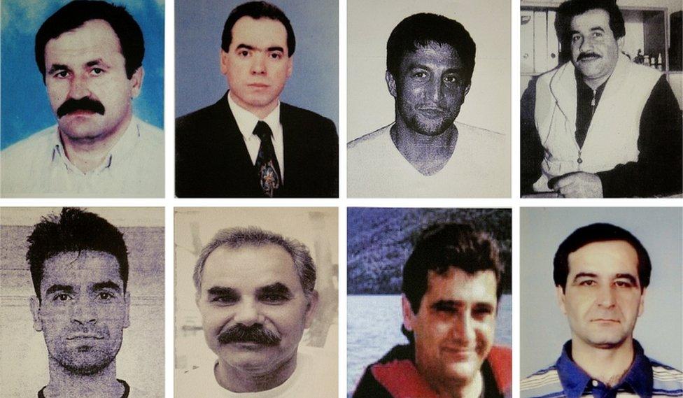 This combo of pictures provided by German Police shows eight murder victims (top, L-R) Enver Simsek, Abdurrahim Ozudogru, Suleyman Taskopru and Habil Kilic and (bottom, L-R) Yunus Turgut, Ismail Yasar, Theodorus Boulgarides and Mehmet Kubasik, all alleged victims of far-right militant trio NSU