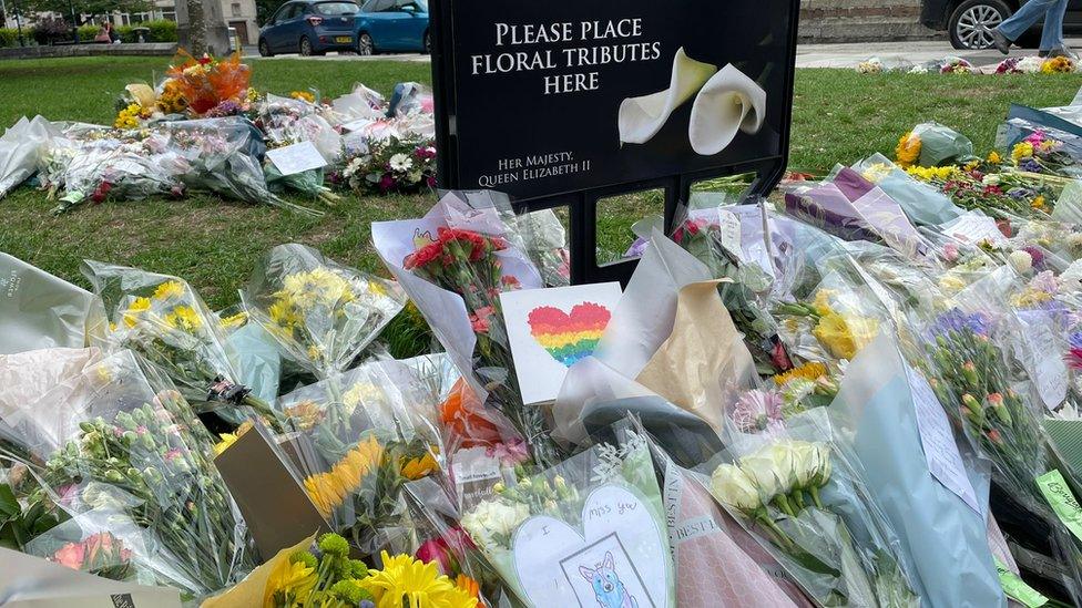 Floral tributes at St Andrew's Church