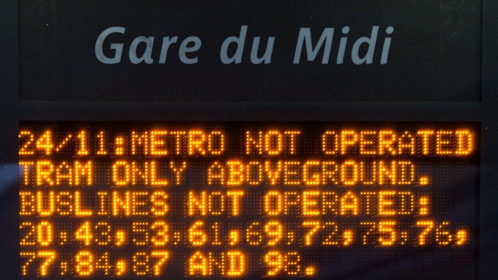 A sign at Brussels South station