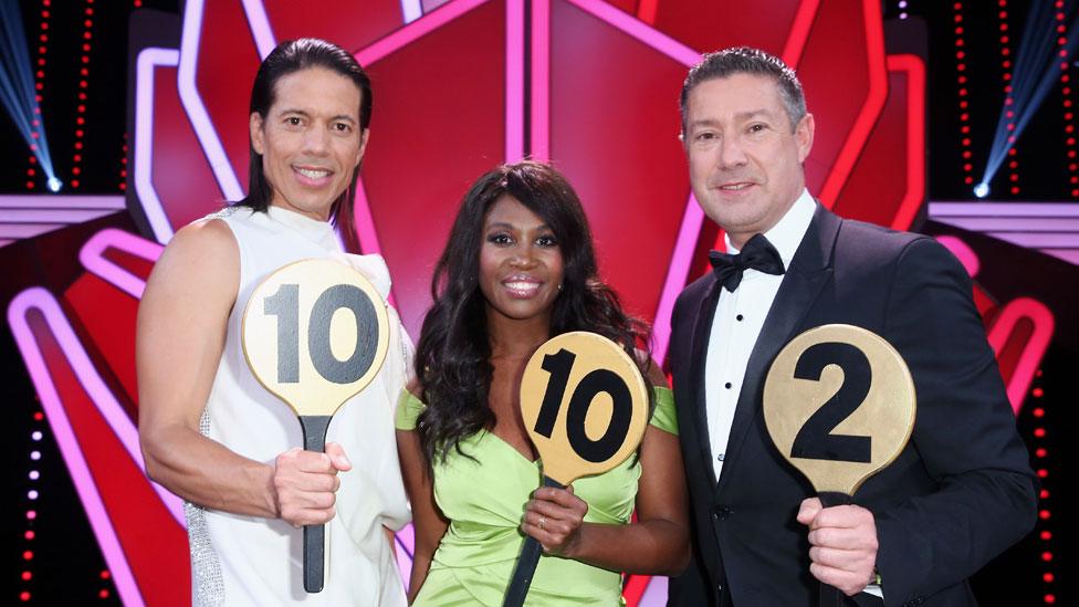 Motsi Mabuse with fellow Let's Dance judges Jorge Gonzalez and Joachim Llambi