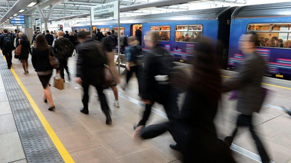 Commuters at Blackfriars Station, London