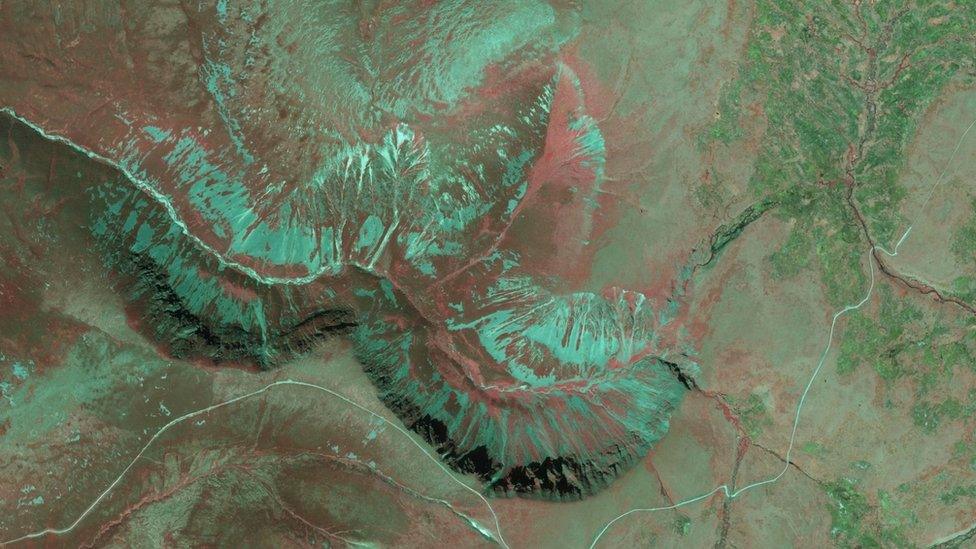 False colour near-infrared aerial image of Glenfeshie in Cairngorms