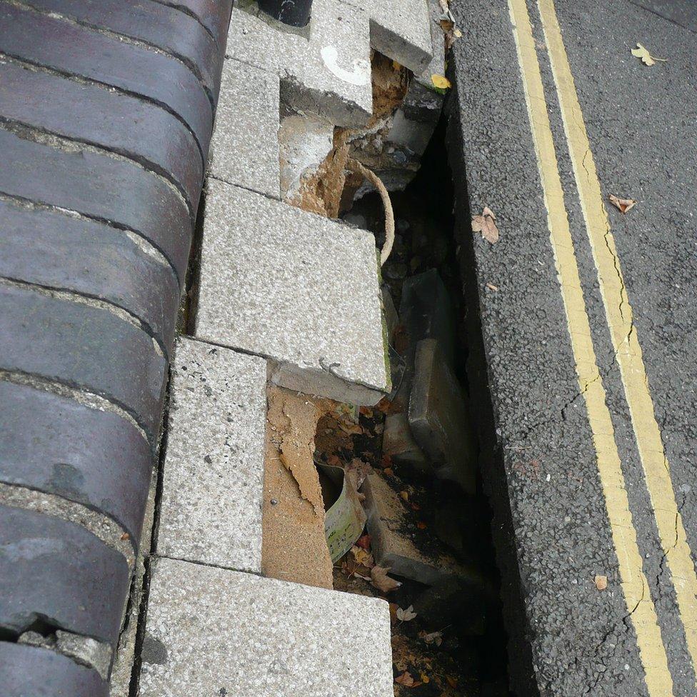 Sinkhole outside Dad's Army Museum