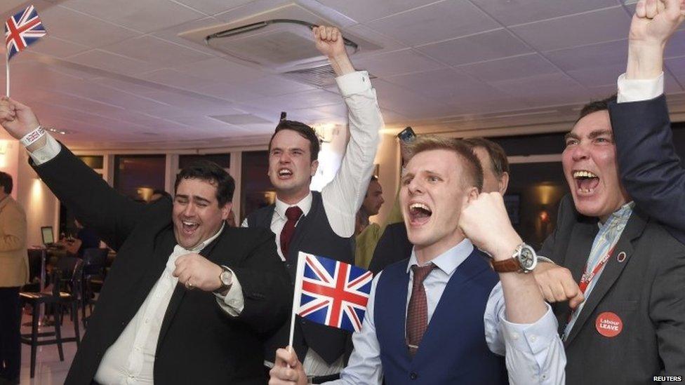 Vote Leave supporters celebrate