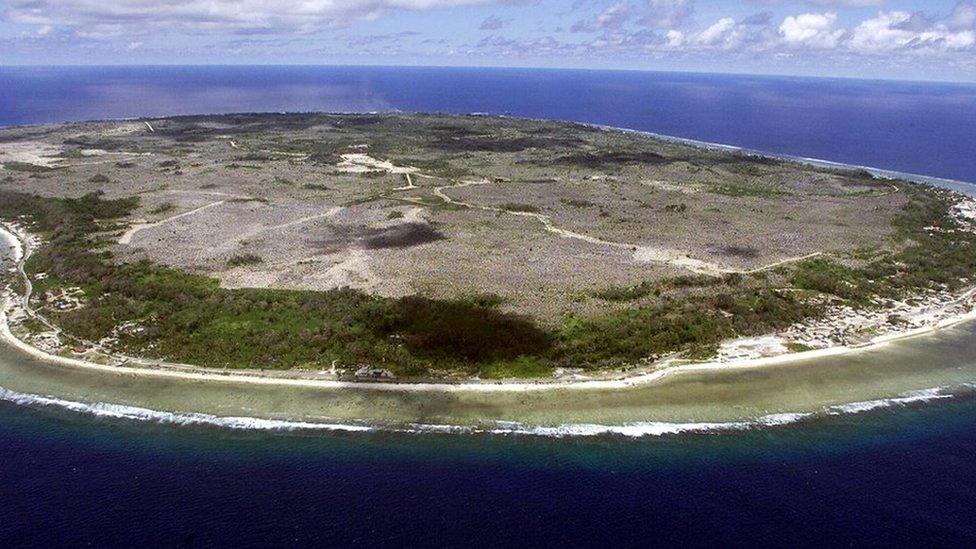 An aerial photograph of Nauru: The world's smallest republic