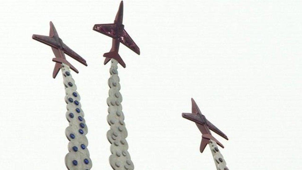 Red Arrows sculpture