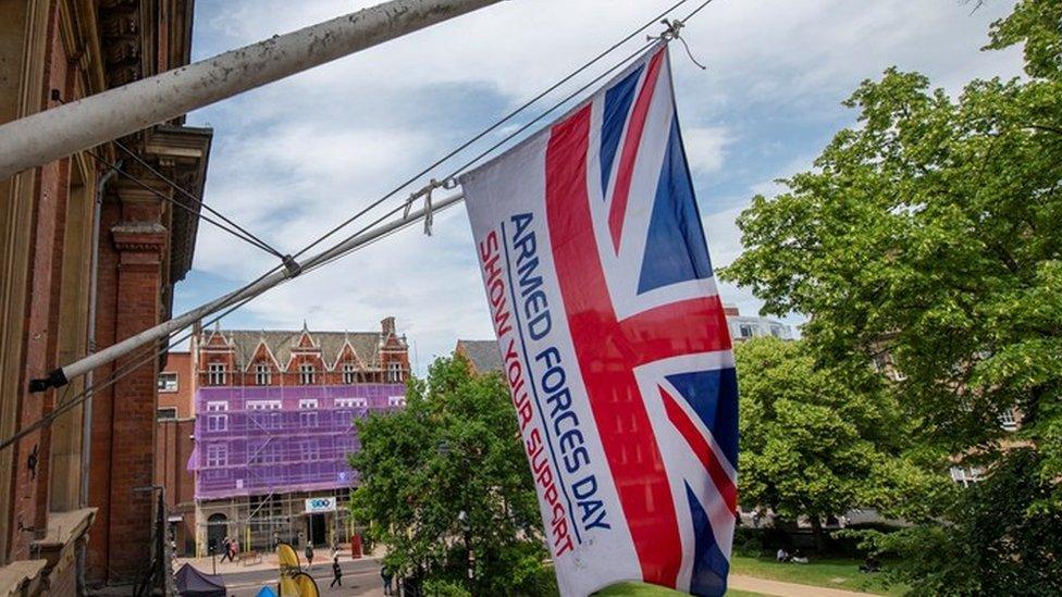 Armed Forces Day flag in Leicester