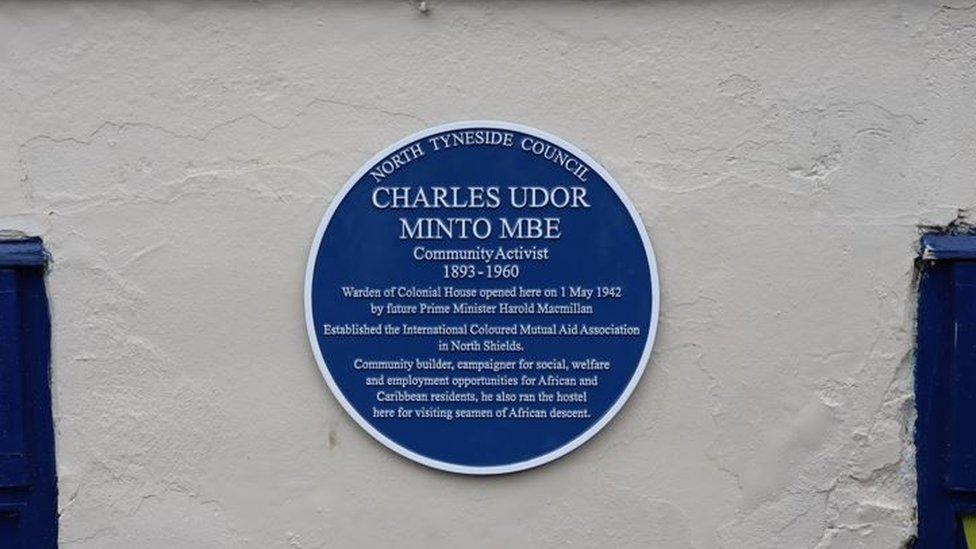 The blue plaque