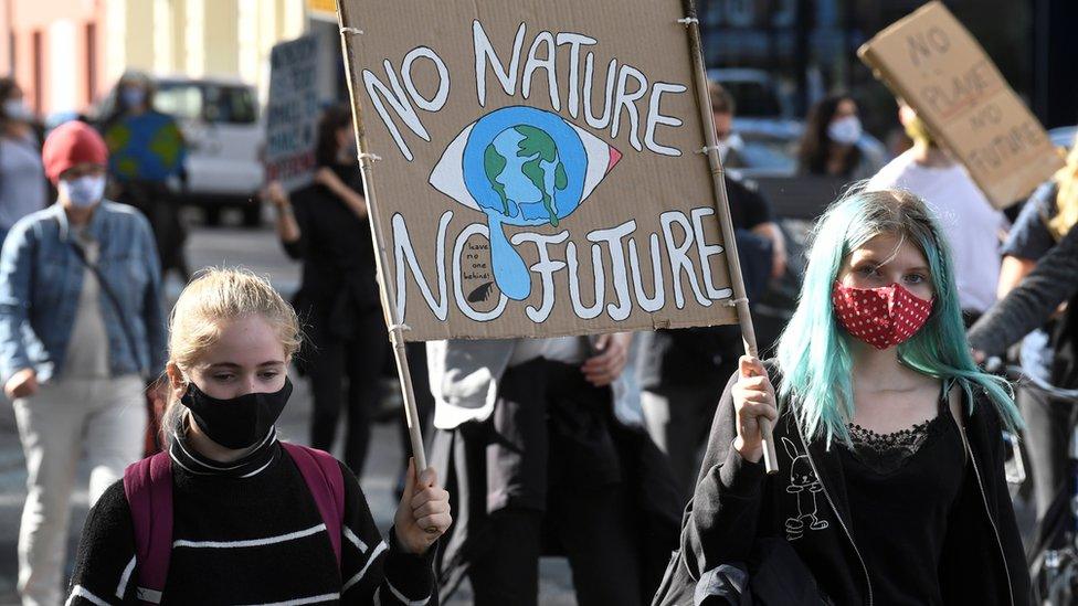 climate change protestors in Hamburg