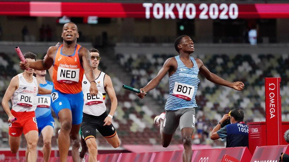 The men's 4 x 400m Olympic final