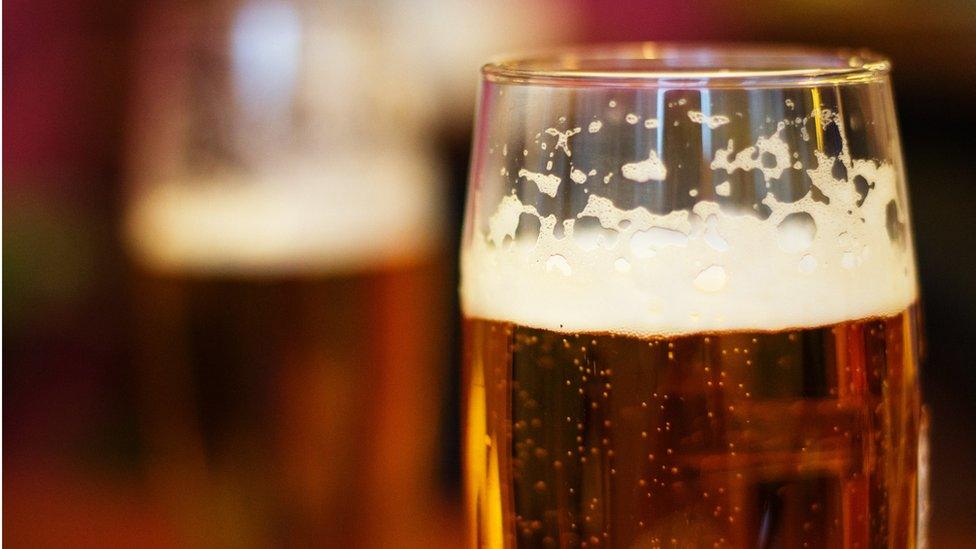 Pint of beer, more than half-full