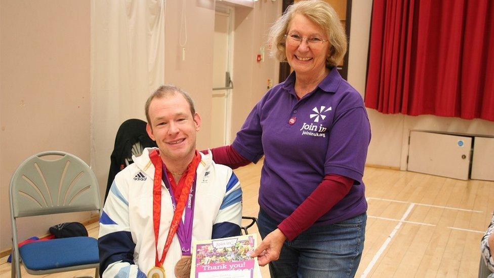 Ann Davis with paralympian Dan Bentley