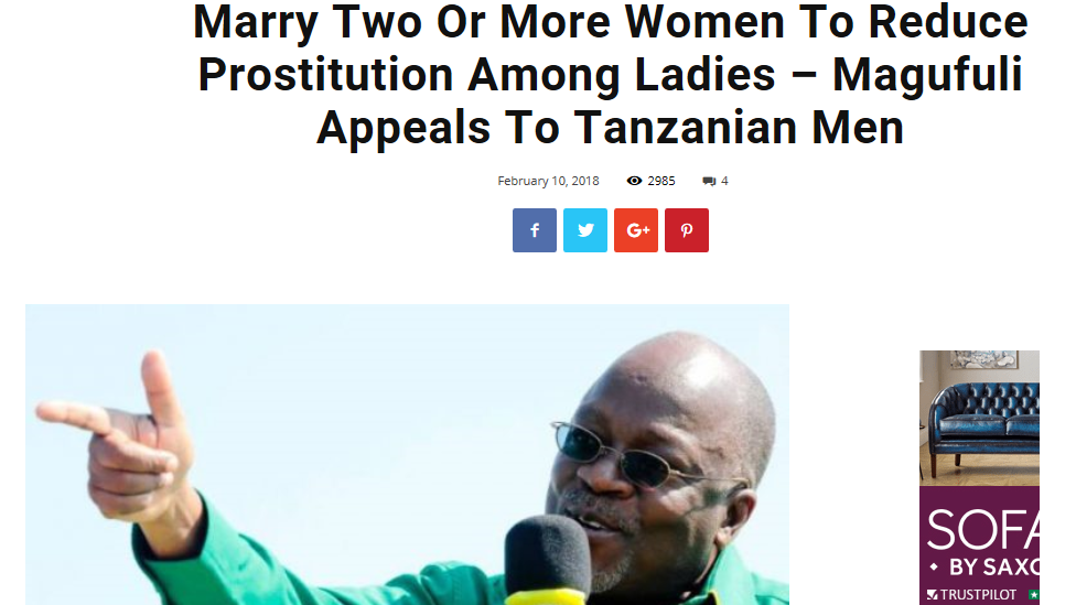 Tanzania President John Magufuli