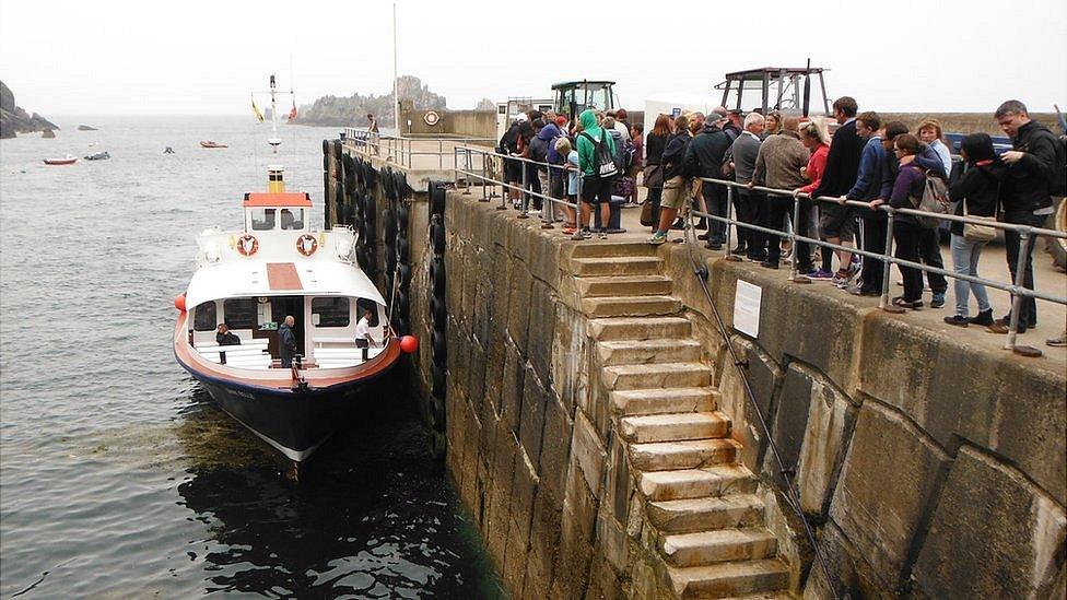 Sark Belle alongside at Sark Harbour