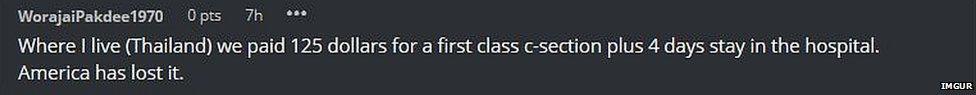 Where I live (Thailand) we paid 125 dollars for a first class C sectionplus 4 days stay in hospital