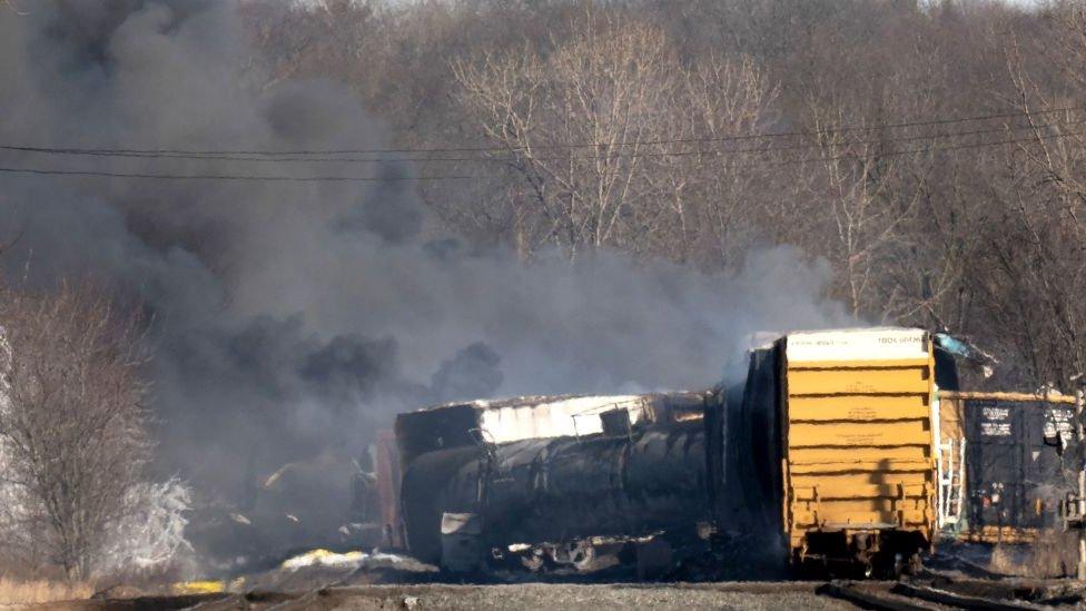 Train derailment site