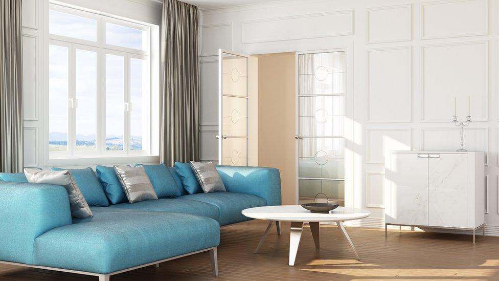 A Bauhaus designed room with modern furniture