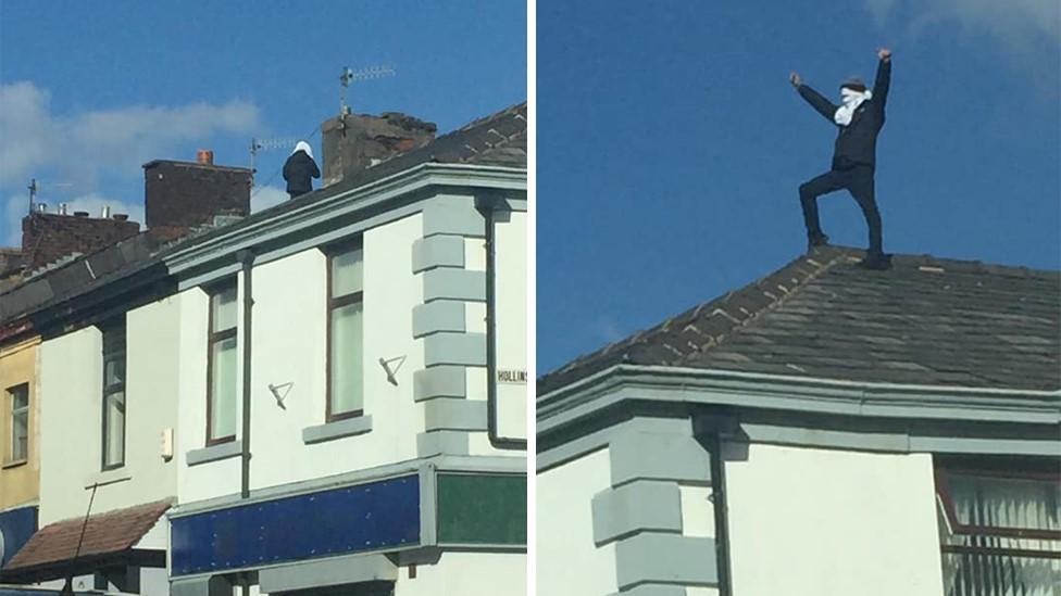 man on the roof