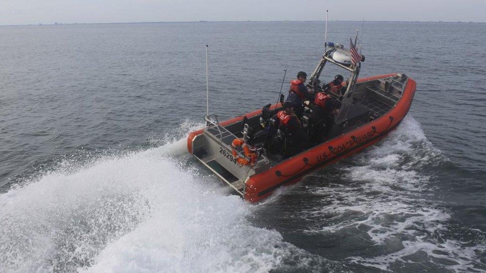 Boat engaged in search mission for balloon debris