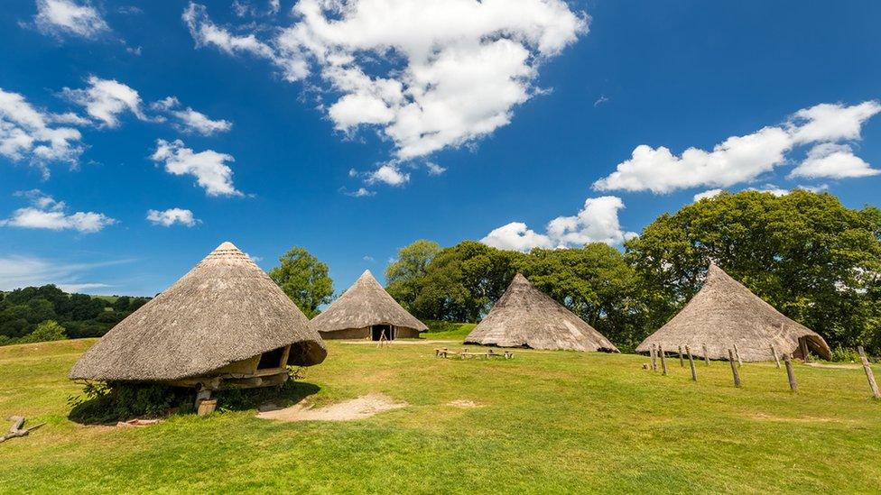 Ruondhouses at Castell Henllys Iron Age Village