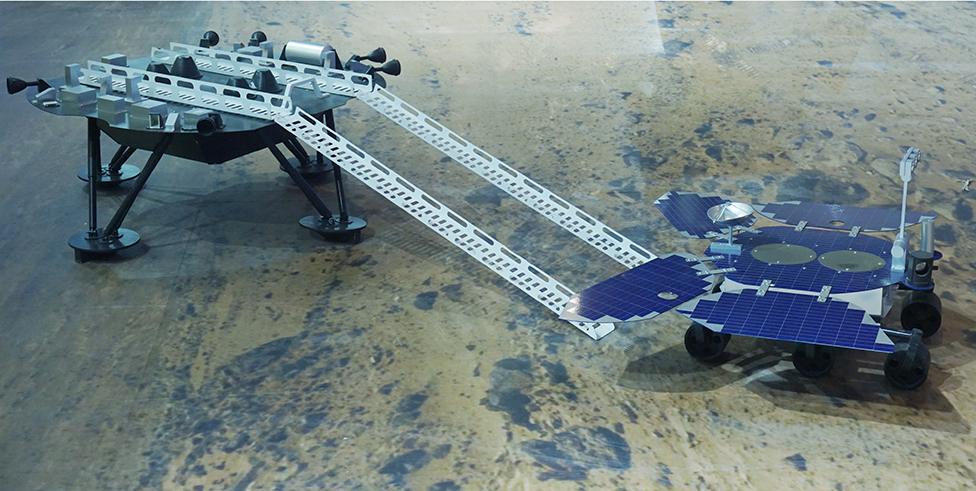 A model shows Zhurong to have a similar look to Nasa's Spirit and Opportunity vehicles