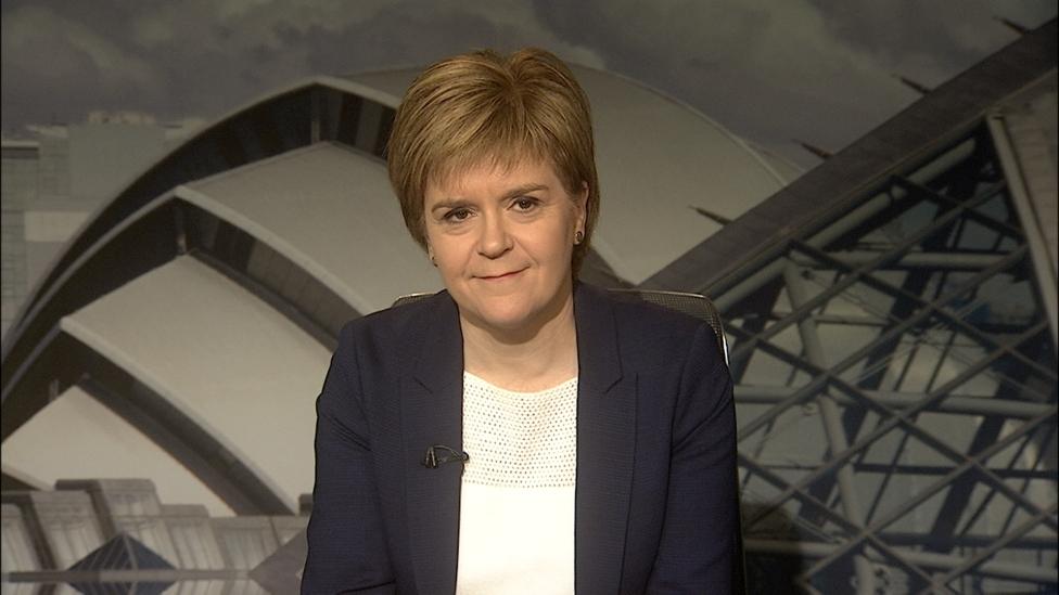 Nicola Sturgeon speaking to the Marr programme