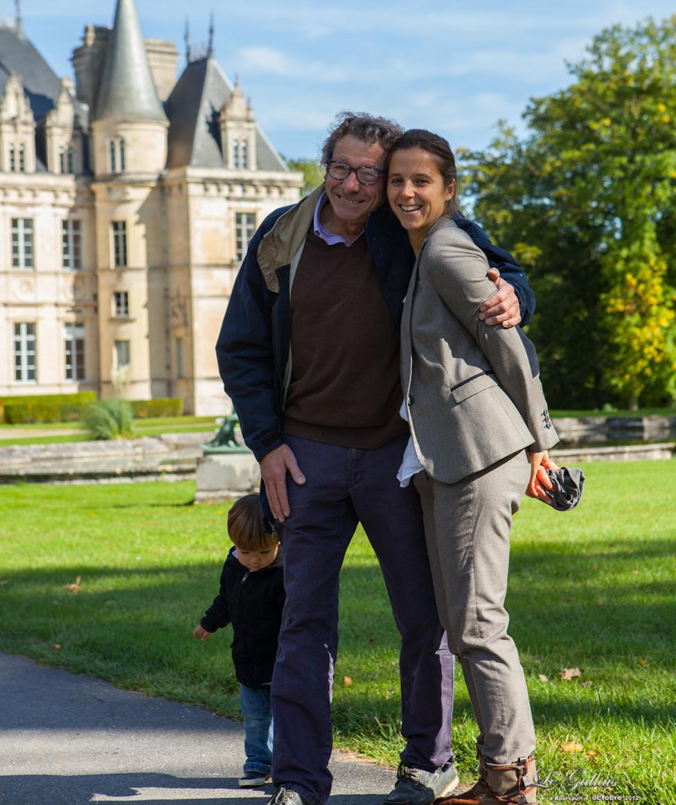 Three generations - Charlotte Le Gallais with her father and son