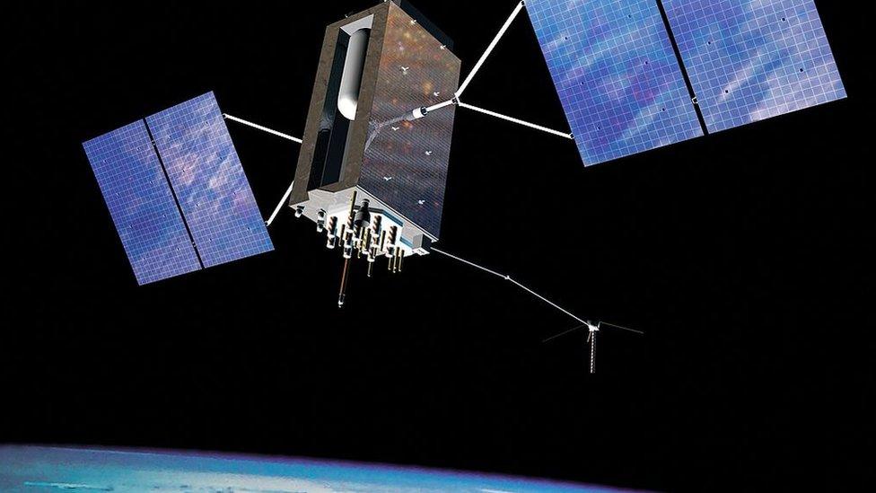 GPS earth satellite in orbit