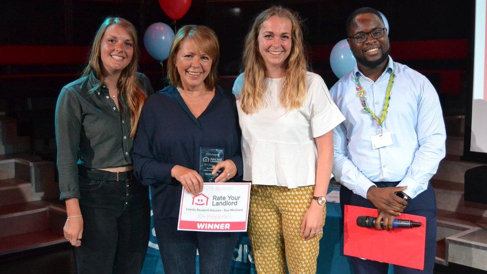 Sue Michaels (second left) at the Rate Your Landlord awards