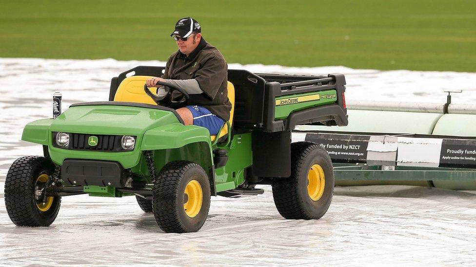 Cricket groundsman and covers