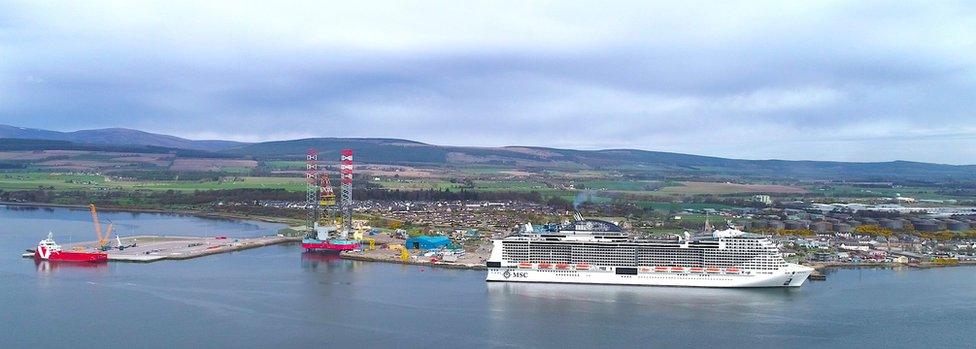 Drone image of MSC Meraviglia