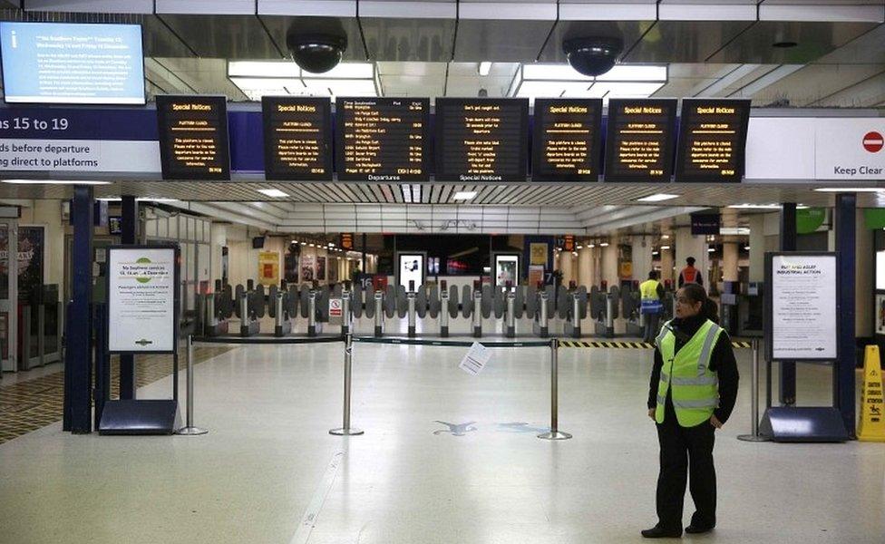 Victoria Station during previous strike