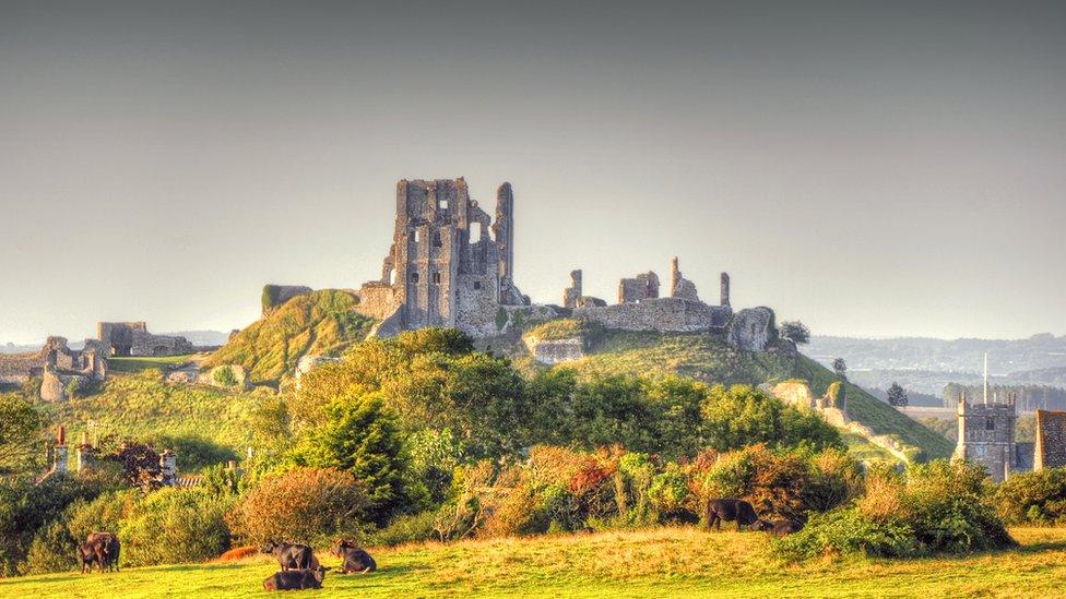 Corfe Castle in Dorset