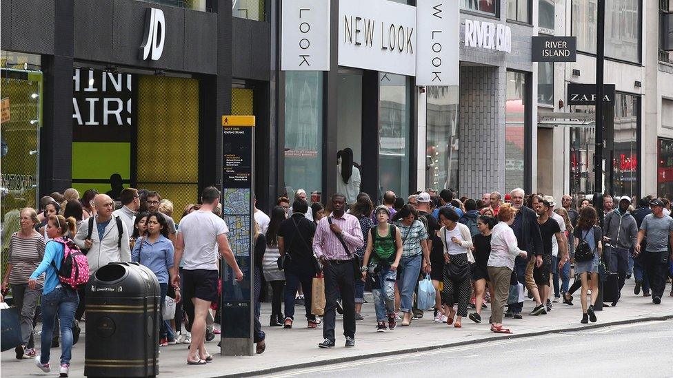 Shoppers on Oxford Street