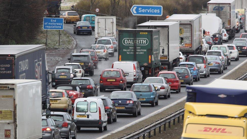 Traffic on the M8