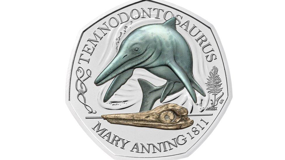 Temnodontosaurus 50p coin