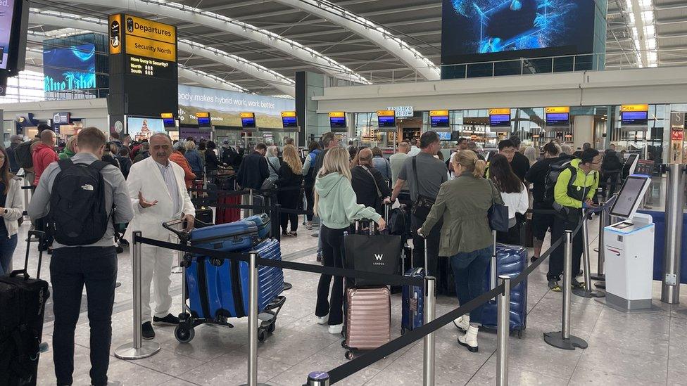 A busy Terminal 5 Heathrow Airport - 31 May 2022