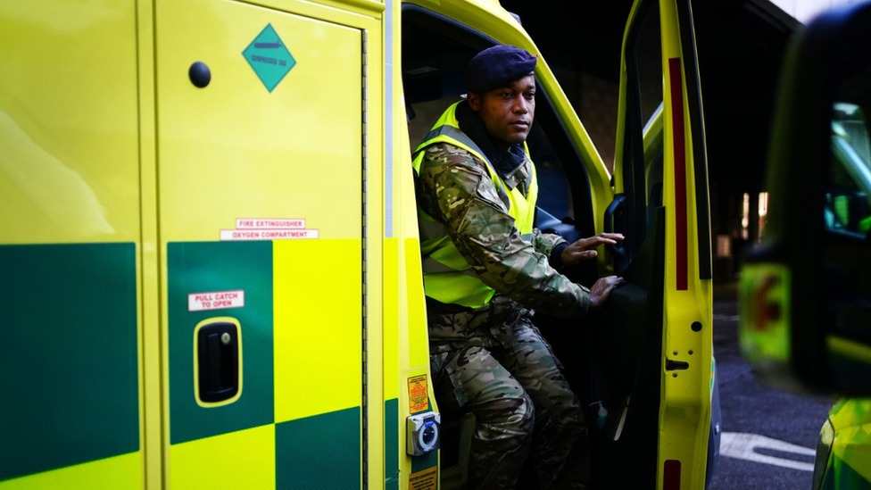 Soldier training in an ambulance